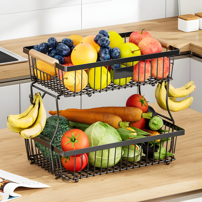 ORGANIZADOR MULTIFUNCIONAL DE 2 NIVELES – Cocina ordenada, espacio optimizado y alimentos siempre a la vista