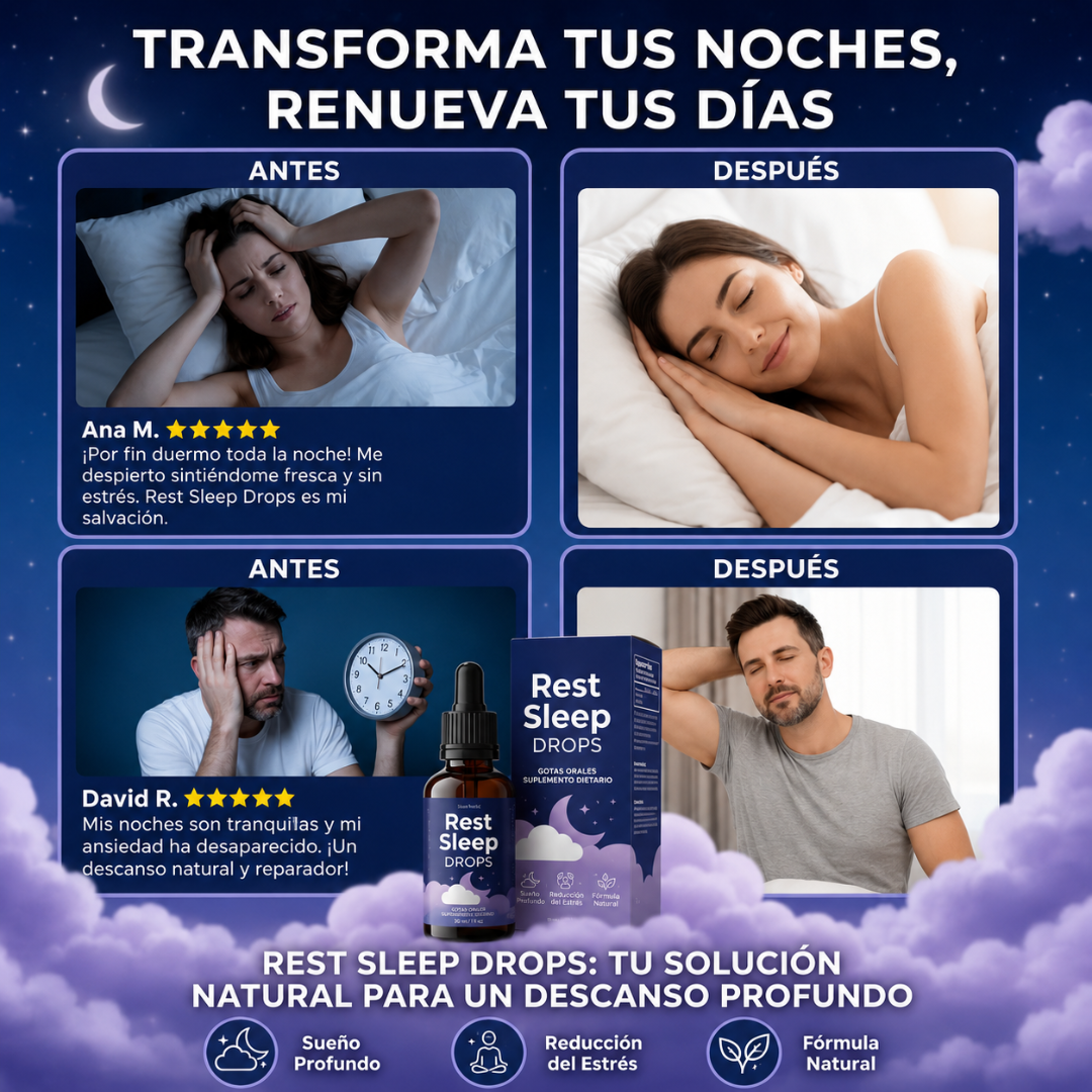 REST SLEEP DROPS — Gotas que convierten tus noches en descanso real