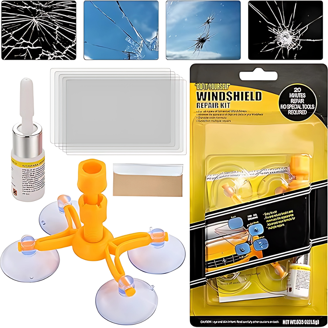 KIT REPARADOR DE VIDRIO /WINDSHIELD REPAIR KIT – Repara pequeñas grietas sin salir de casa
