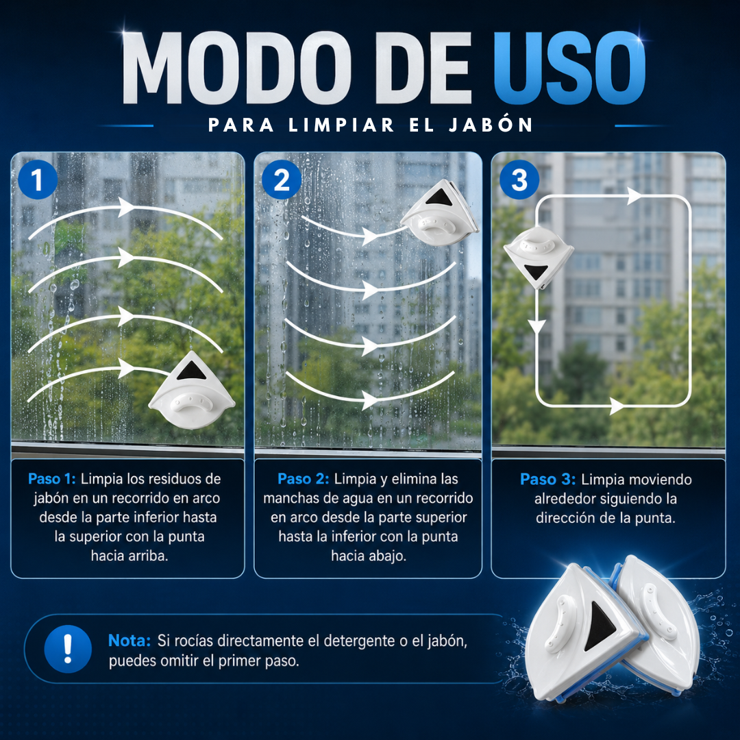 1 LIMPIA VIDRIOS ESQUINERO – Limpia ambos lados seguro
