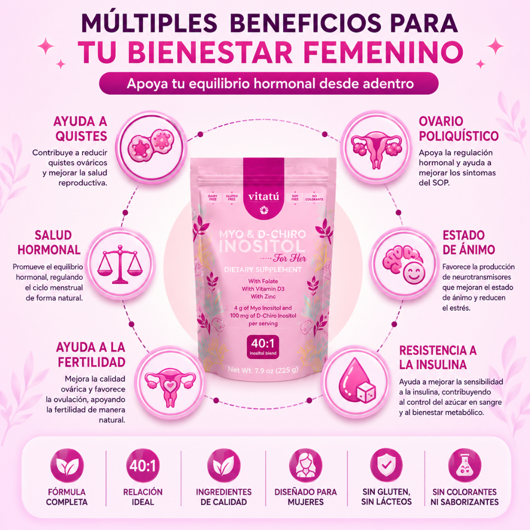 MYO & D CHIRO INOSITOL VITATÚ – Apoyo hormonal femenino diario