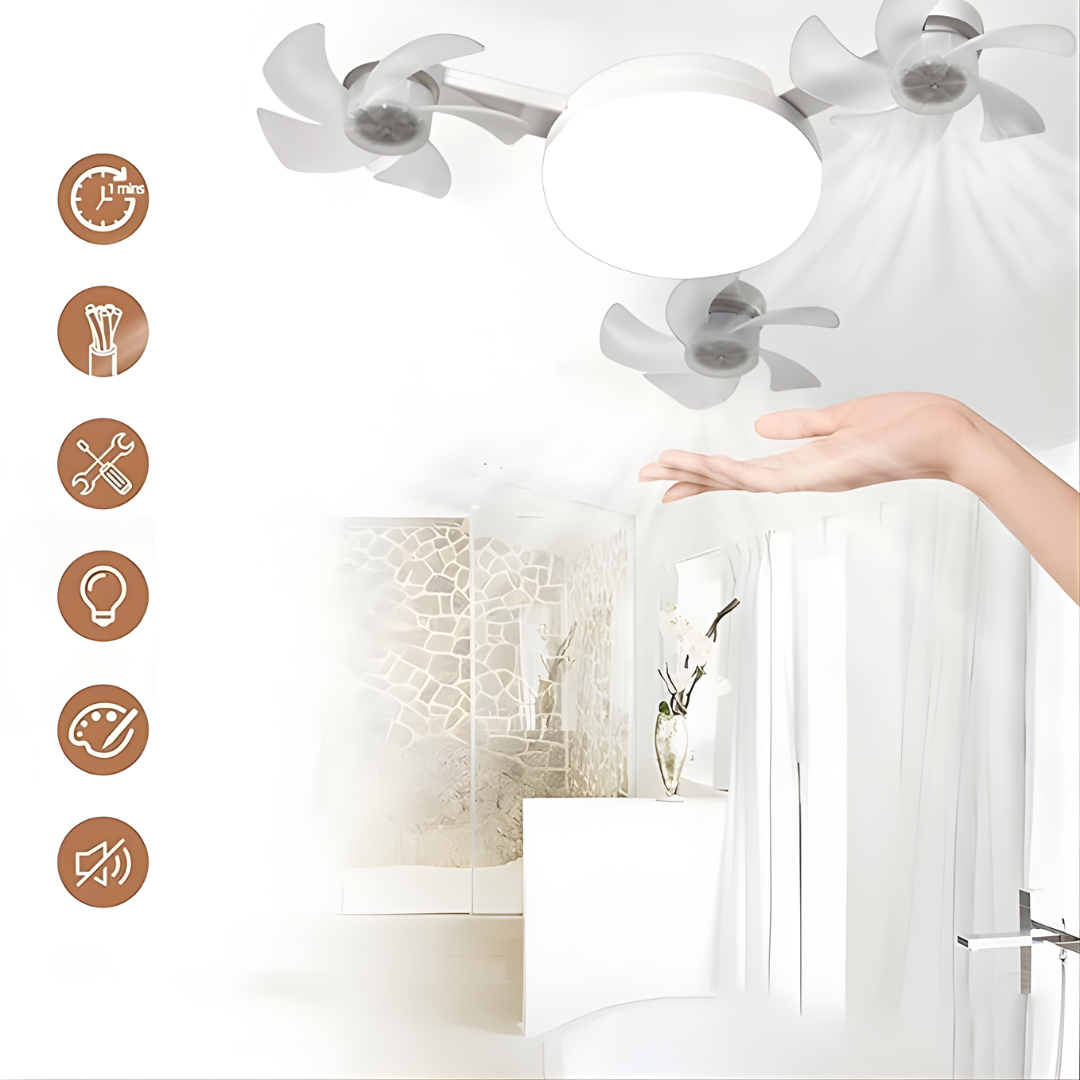 BOMBILLO VENTILADOR TRIPLE – Ilumina, refresca y ahorra espacio en un solo dispositivo