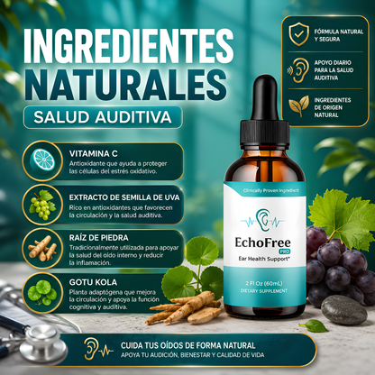 ECHOOFREE SOPORTE PARA LA SALUD DEL OÍDO – Apoyo auditivo diario