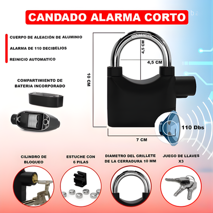 CANDADO DE SEGURIDAD CON ALARMA – Protección activa, alerta inmediata y tranquilidad en todo momento