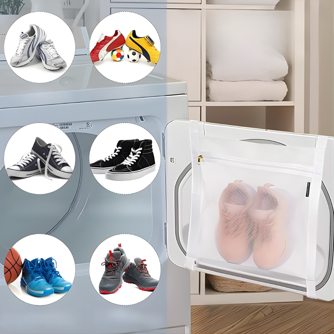 MALLA PARA SECAR ZAPATOS – Secado práctico, protección del calzado y lavandería más organizada