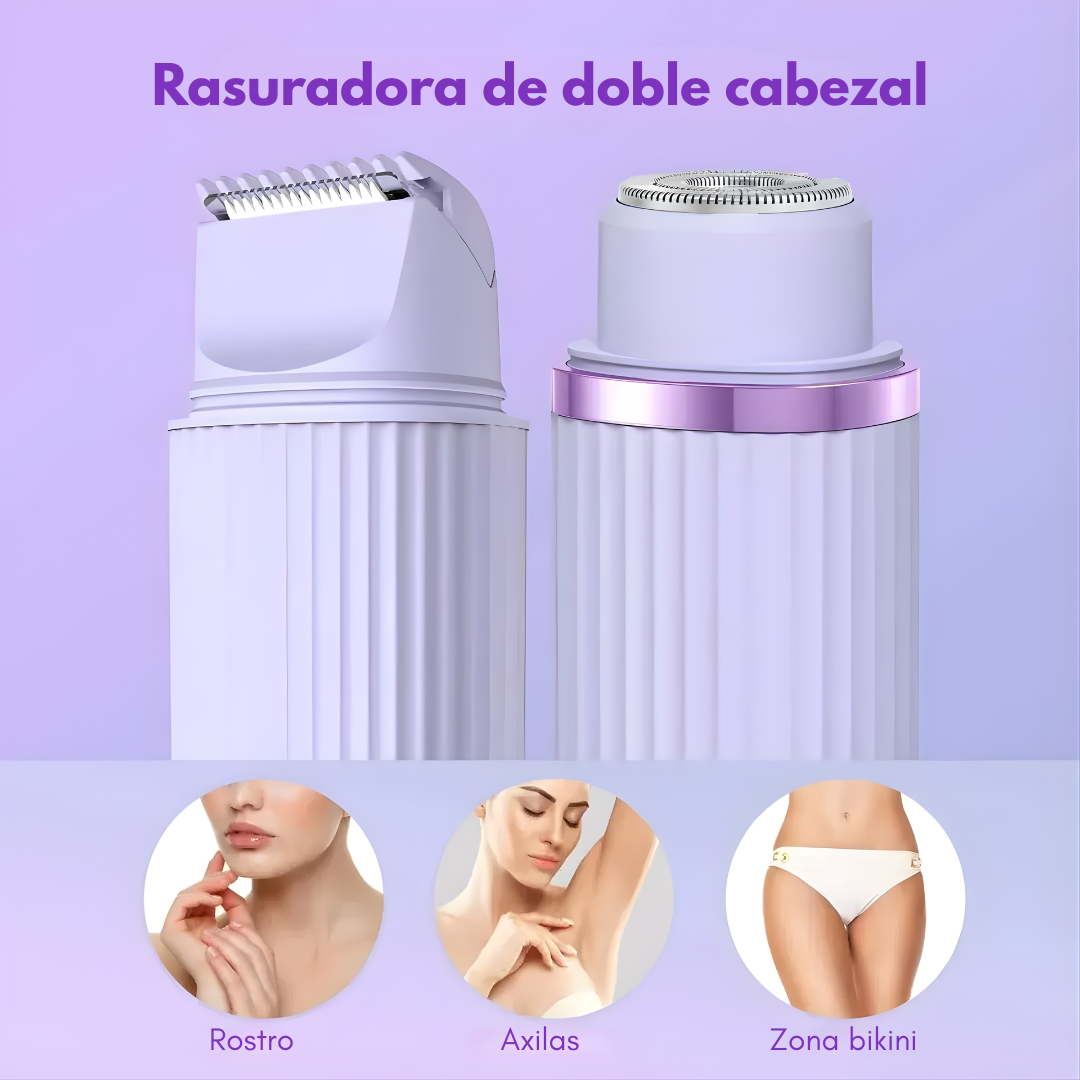 DEPILADORA RECARGABLE 2 EN 1 ROSA CON MORADA – Piel suave, depilación práctica y cuidado sin irritación