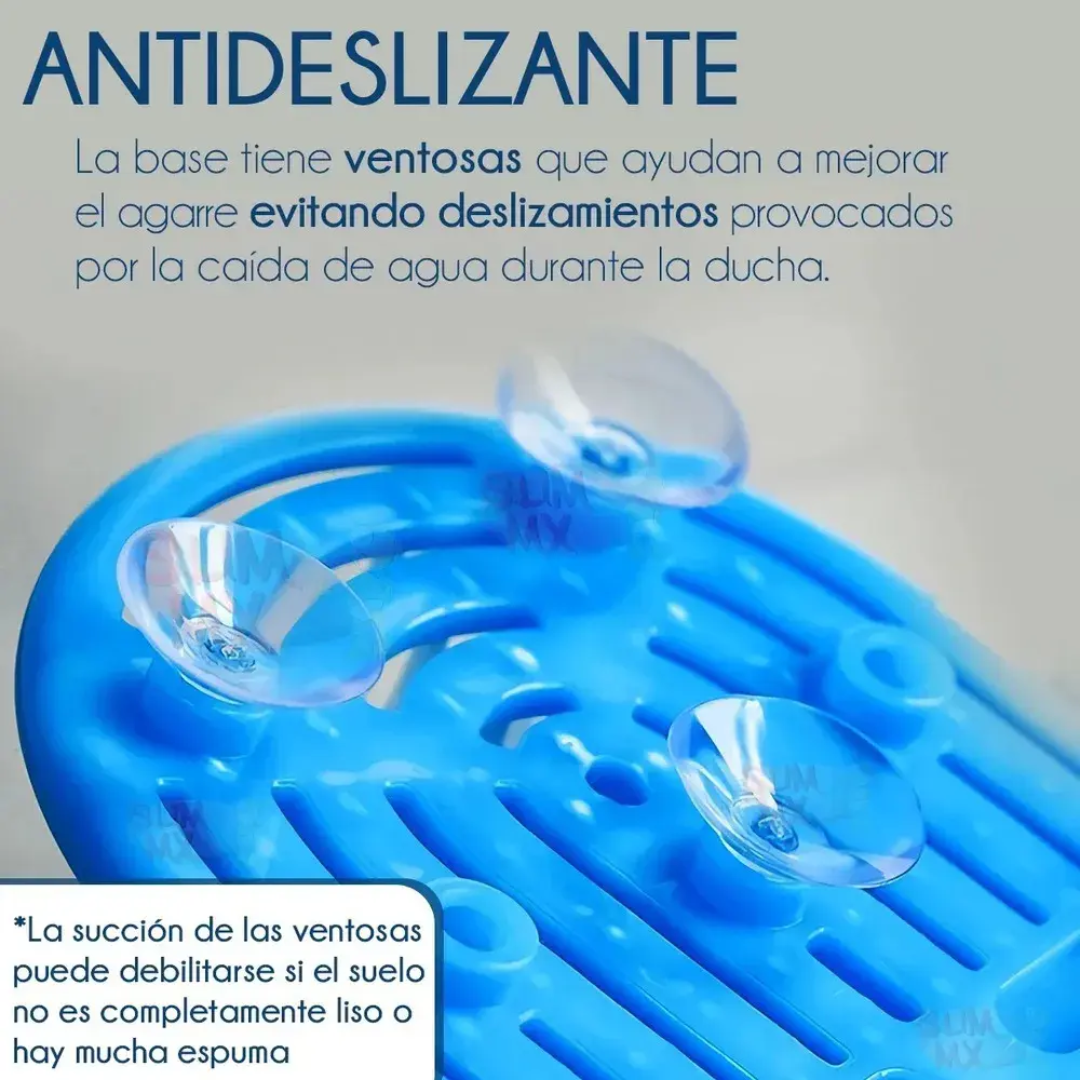 CEPILLO PARA PIES DE BAÑO — Limpia, exfolia y masajea sin agacharte