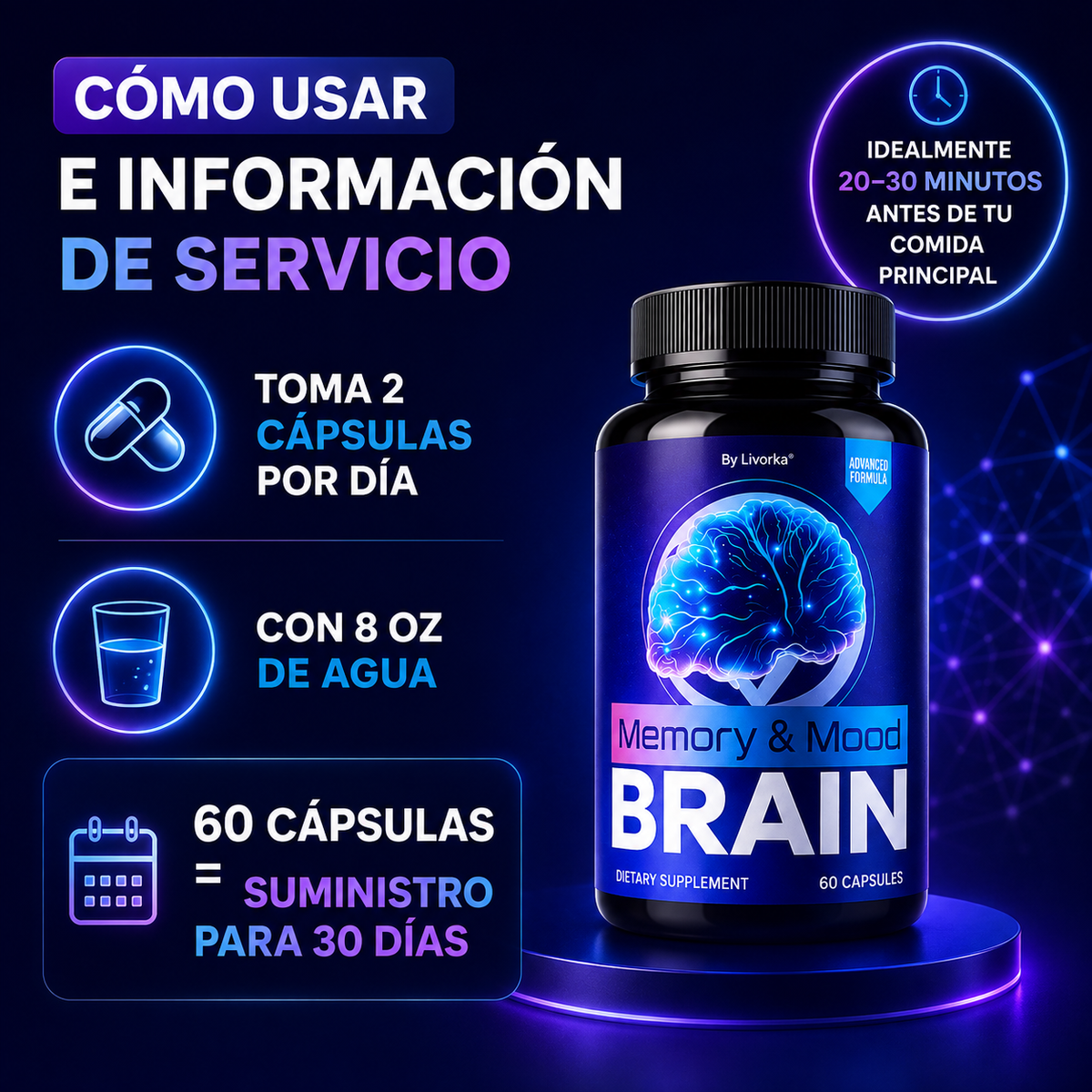 BRAIN MEMORY AND MOOD – Memoria, enfoque y nutrición cerebral para mantener tu mente activa cada día