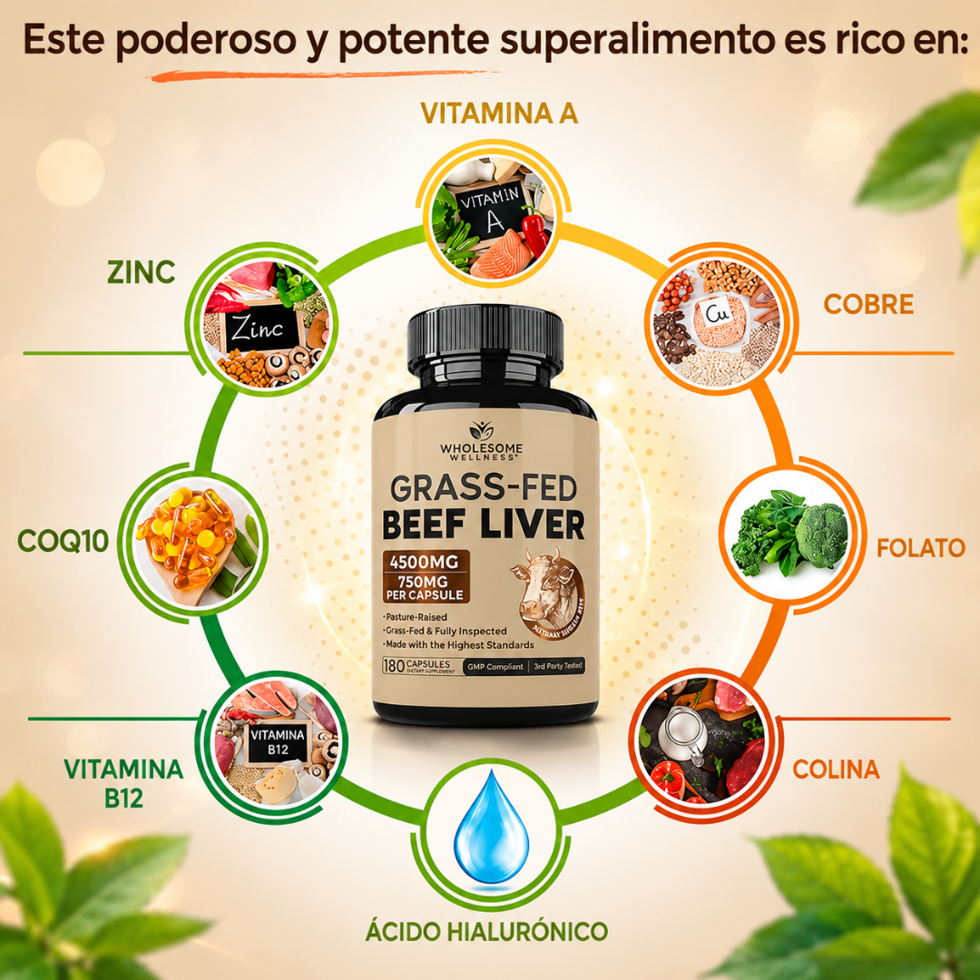 CÁPSULAS DE HÍGADO DE RES ALIMENTADO CON PASTO – Energía y nutrición diaria