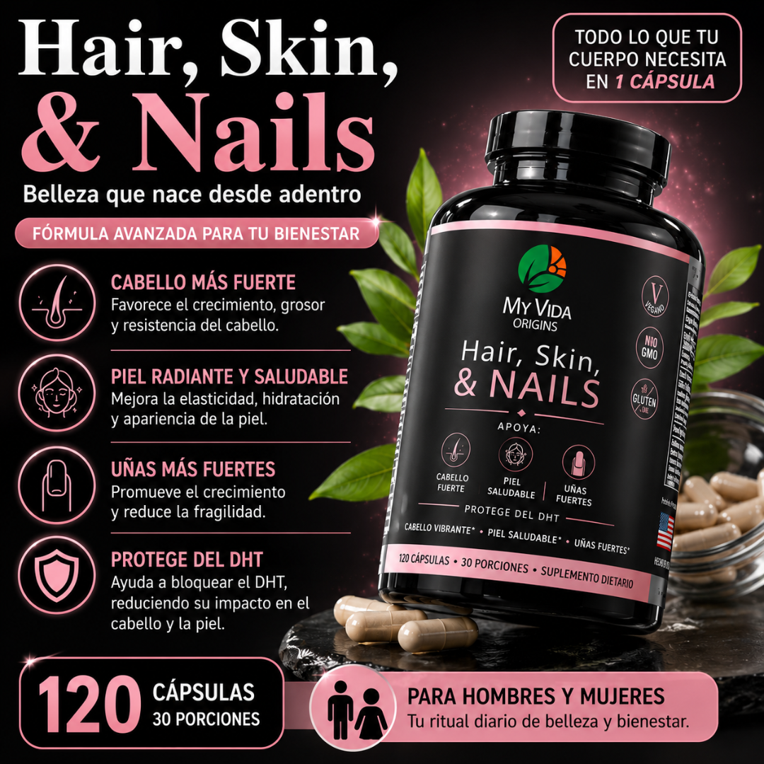 HAIR, SKIN, & NAILS – Cabello piel y uñas fuertes