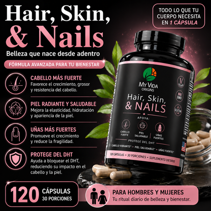 HAIR, SKIN, & NAILS – Cabello piel y uñas fuertes