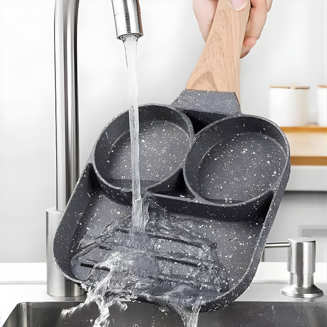 SARTÉN 3 PUESTOS – Cocina varios alimentos a la vez sin mezclar sabores ni perder tiempo