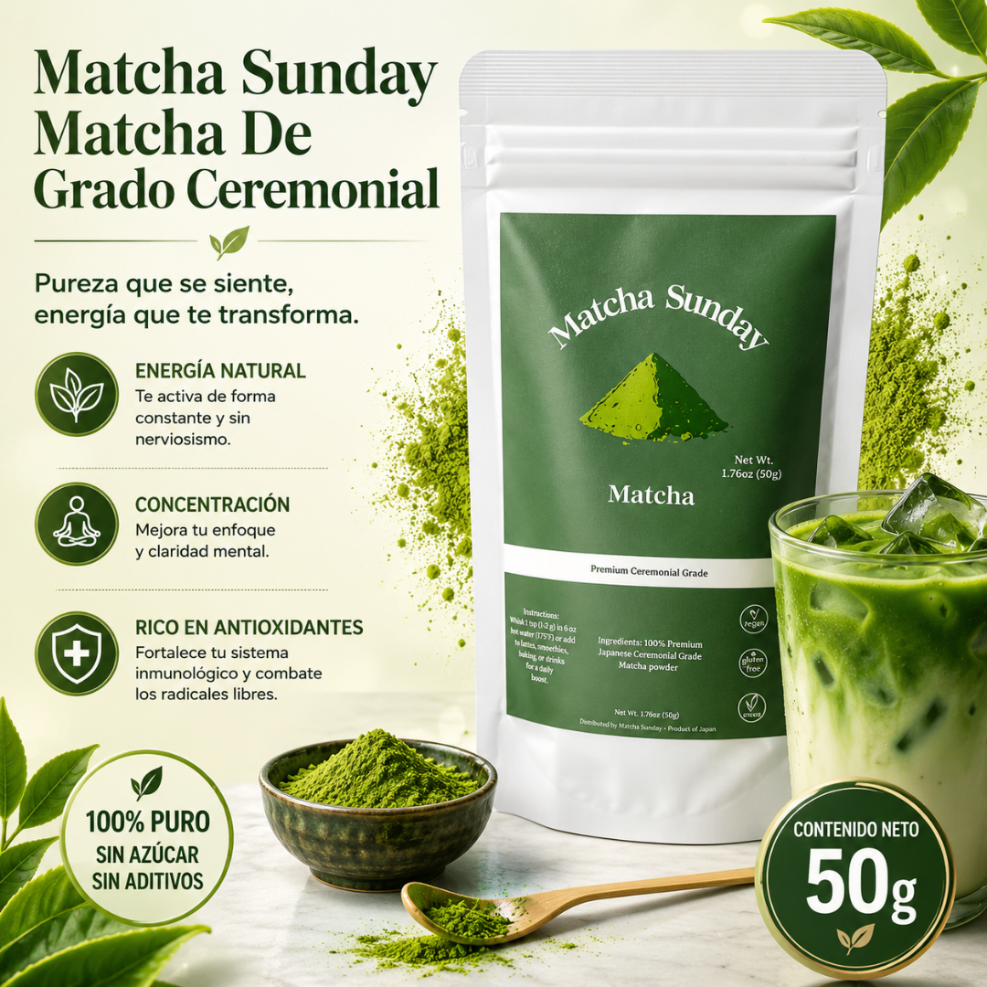 MATCHA SUNDAY MATCHA DE GRADO CEREMONIAL – Energía limpia y antioxidante