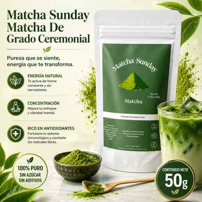 MATCHA SUNDAY MATCHA DE GRADO CEREMONIAL – Energía limpia y antioxidante