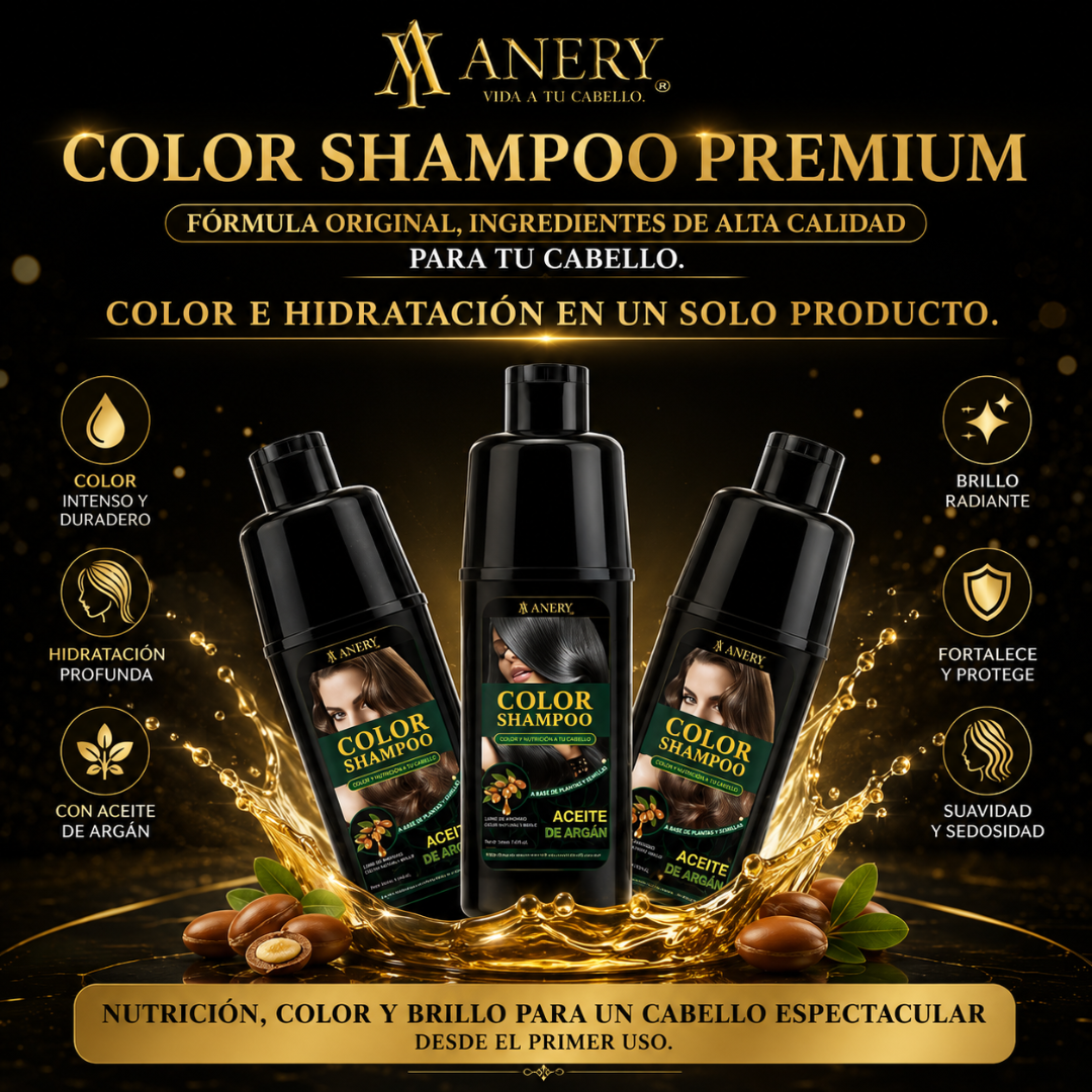 SHAMPOO COLOR – Cubre, matiza y realza tu cabello en negro o castaño desde la primera aplicación