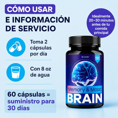 BRAIN MEMORY AND MOOD – Memoria, enfoque y nutrición cerebral para mantener tu mente activa cada día
