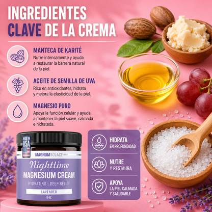 CREMA DE MAGNESIO NOCTURNA MAGNUM SOLACE – Relajación y descanso nocturno
