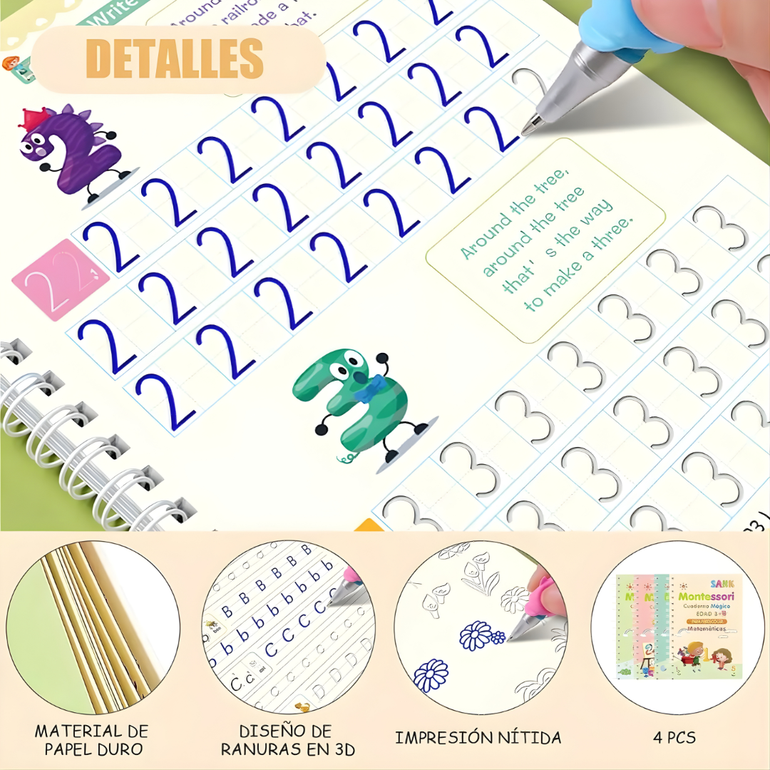 CUADERNO MÁGICO DE APRENDIZAJE – Escritura guiada, práctica divertida y progreso visible desde el primer trazo