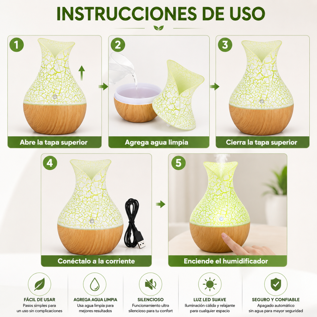DIFUSOR DE AROMAS – Ambiente fresco y relajante
