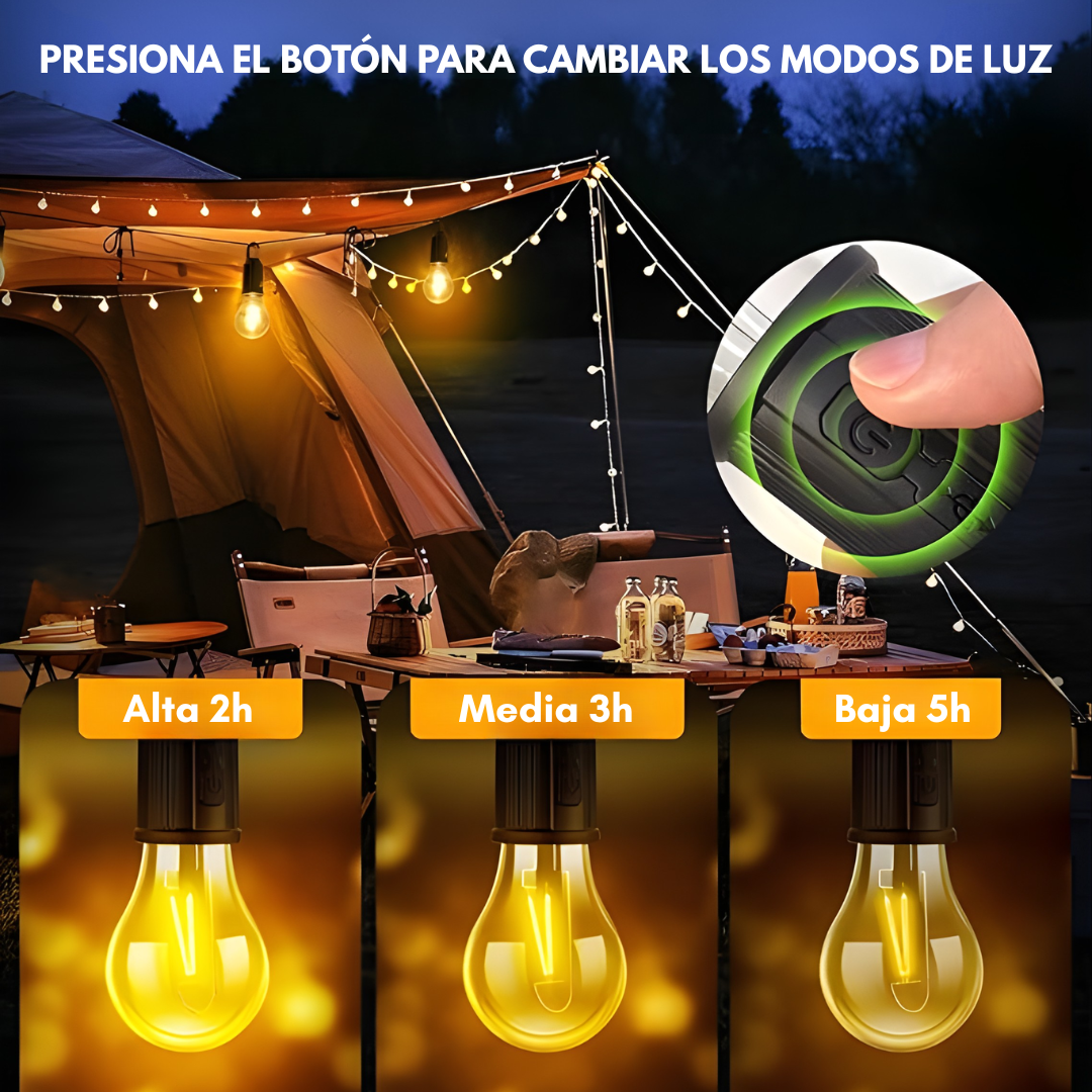 BOMBILLO LED PARA CAMPING – Iluminación potente, portátil y lista para cualquier aventura
