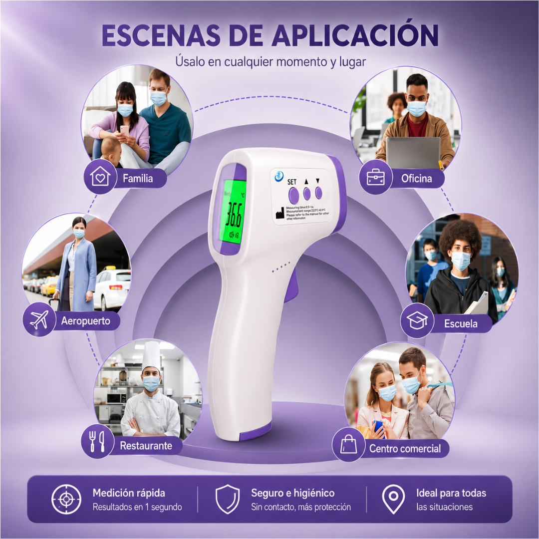 TERMÓMETRO INFRARROJO DIGITAL SIN CONTACTO – Medición rápida y segura