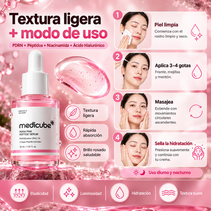 MEDICUBE PDRN PINK PEPTIDE SERUM – Firmeza, hidratación y luminosidad
