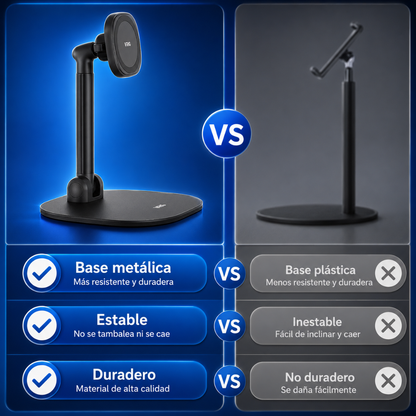 SOPORTE MAGNÉTICO DE ESCRITORIO PARA CELULAR – Vista libre y estable
