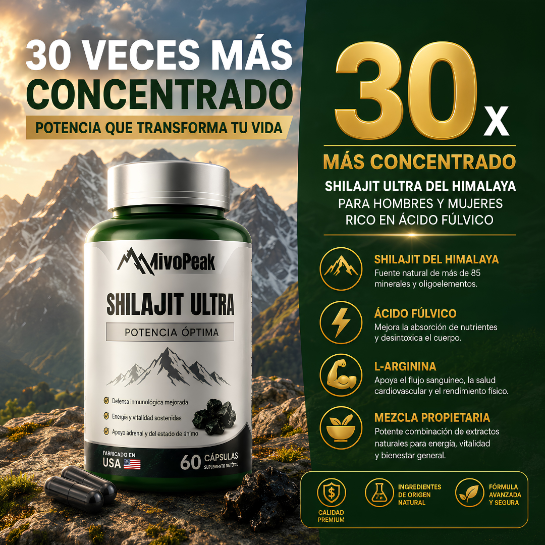 NivoPeak Shilajit Puro - El Potenciador natural de Testosterona N°1