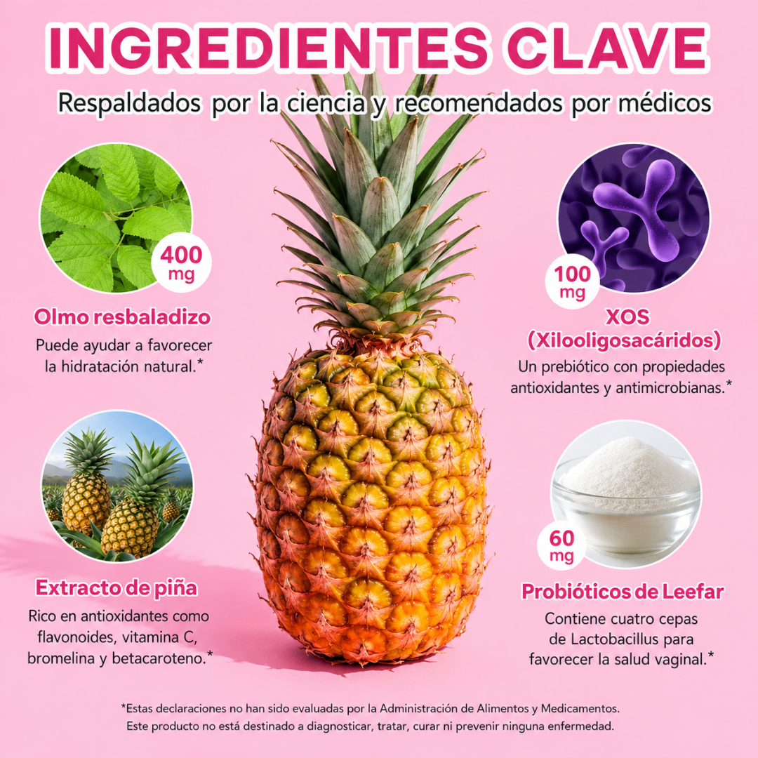 WOMEN'S PROBIOTIC+ SLIPPERY ELM — Bienestar íntimo femenino en gomitas de piña