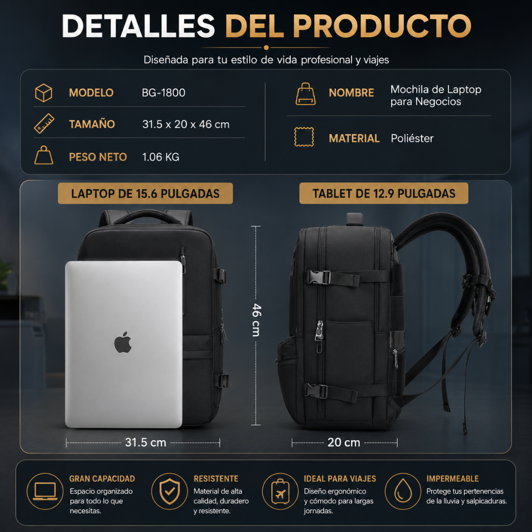 MOCHILA VIAJERA – Expansible para viaje