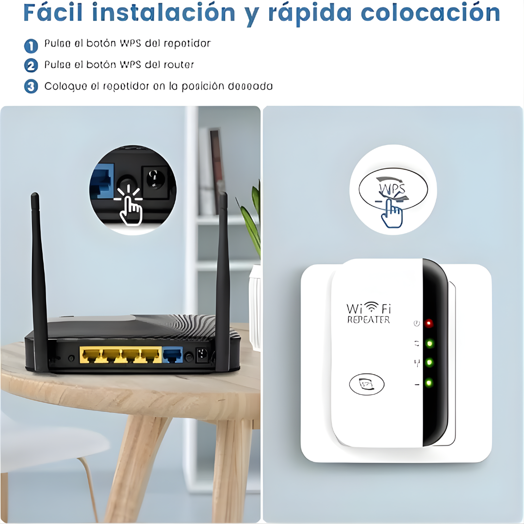 REPETIDOR WIFI ALTA CALIDAD – Maximiza tu señal fácil y rápido
