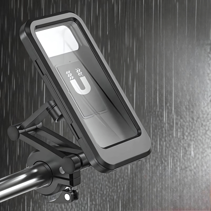 SOPORTE IMPERMEABLE PARA CELULAR EN VOLANTE — Navegación segura y control en cada recorrido