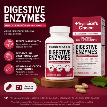 ENZIMAS DIGESTIVAS – Apoyo digestivo para menos pesadez, mejor evacuación y abdomen más ligero