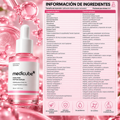 MEDICUBE PDRN PINK PEPTIDE SERUM – Firmeza, hidratación y luminosidad