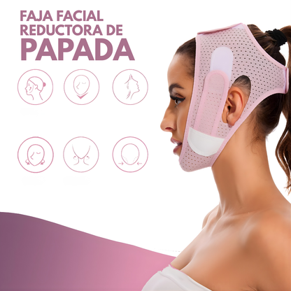 FAJA FACIAL REDUCTORA DE PAPADA – Soporte firme, contorno más definido y apariencia más estilizada