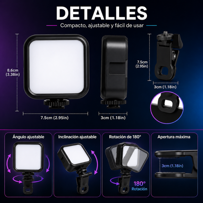 LUZ LED PORTÁTIL IDEAL – Contenido con mejor luz
