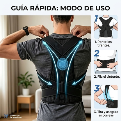 CORRECTOR POSTURAL AJUSTABLE – Mejora tu postura, soporte lumbar y comodidad diaria