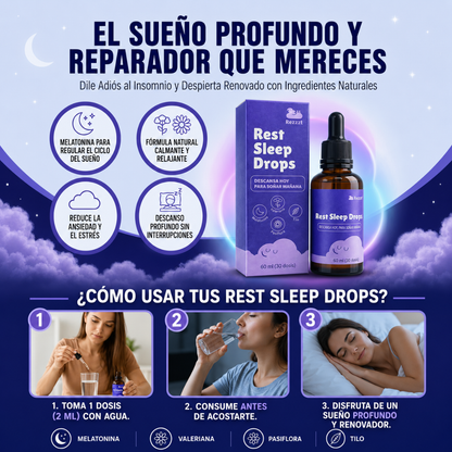 REST SLEEP DROPS — Gotas que convierten tus noches en descanso real