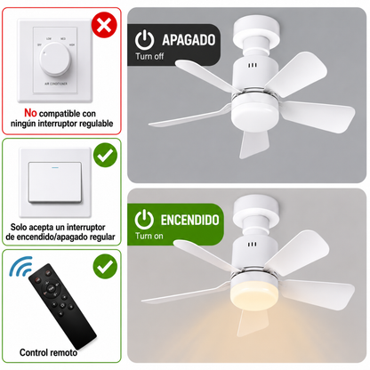 BOMBILLO VENTILADOR CON DISEÑO MODERNO 2 EN 1 – Iluminación ajustable, ventilación práctica y ahorro de energía en un solo producto
