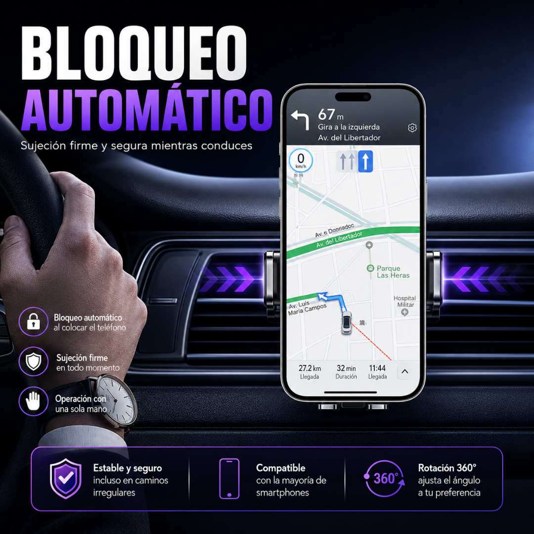 HOLDER CARRO WA-S54 WK DESING – Conduce con el celular visible, seguro y siempre a mano
