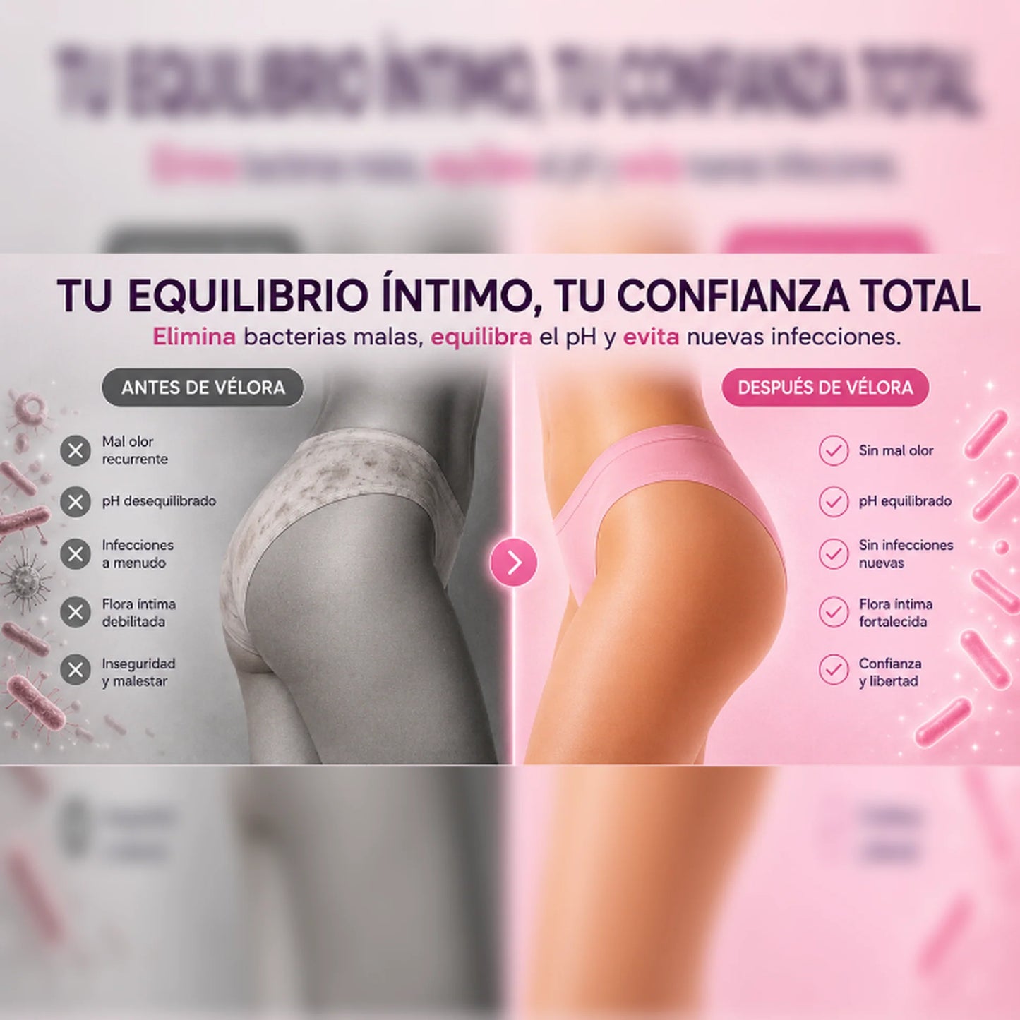 VÉLORA – Probiótico íntimo femenino para pH saludable, frescura y bienestar diario