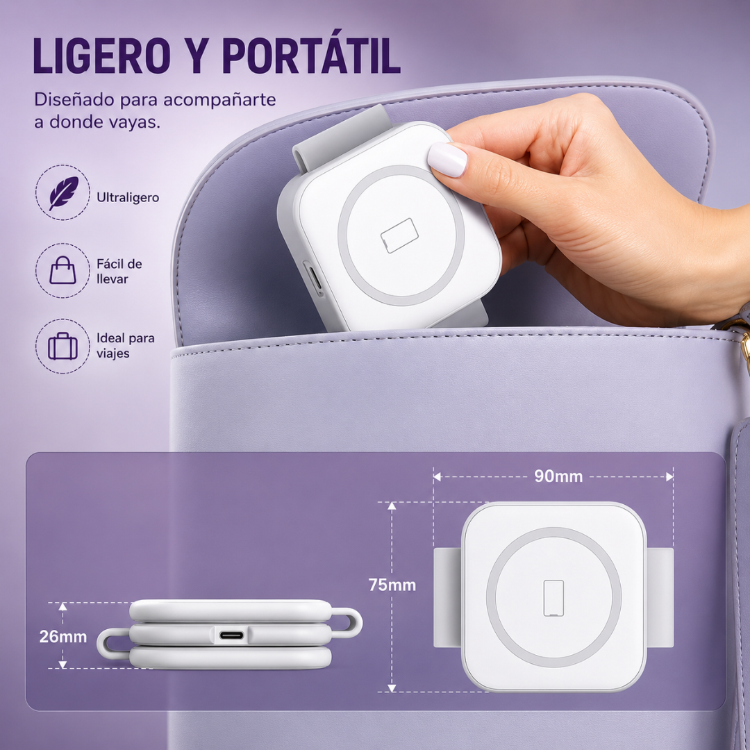 CARGADOR INALÁMBRICO 3 EN 1 MAGNÉTICO – Carga portátil total