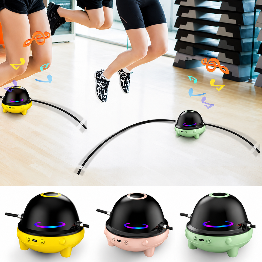 JUEGO DE SALTAR CON BOCINA BLUETOOTH BX-007 — Salta con música, cuenta los saltos solo y funciona para toda la familia