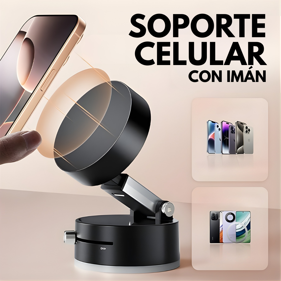 SOPORTE CELULAR CON IMÁN – Sujeción firme, visión cómoda y uso práctico en cualquier lugar