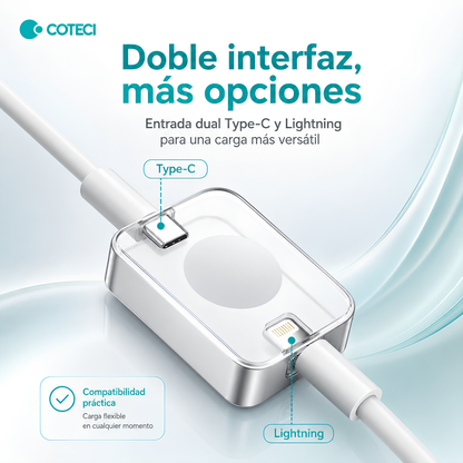 CARGADOR INALAMBRICO PARA RELOJ Y AIRPODS MODELO 26005-TS COTECI – Carga segura, compacta y práctica para tus esenciales Apple