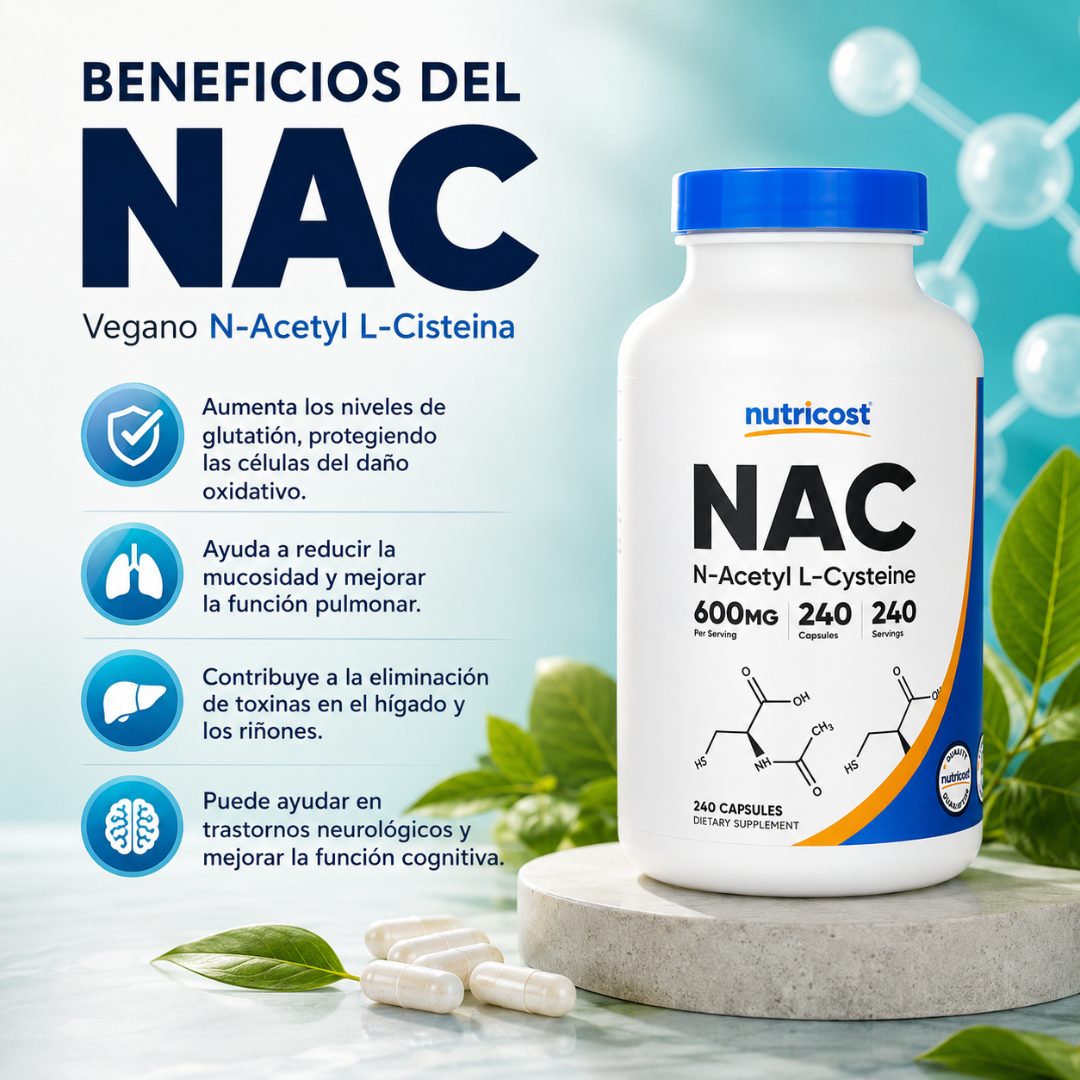 NAC — Apoya el pecho, la garganta y la detoxificación