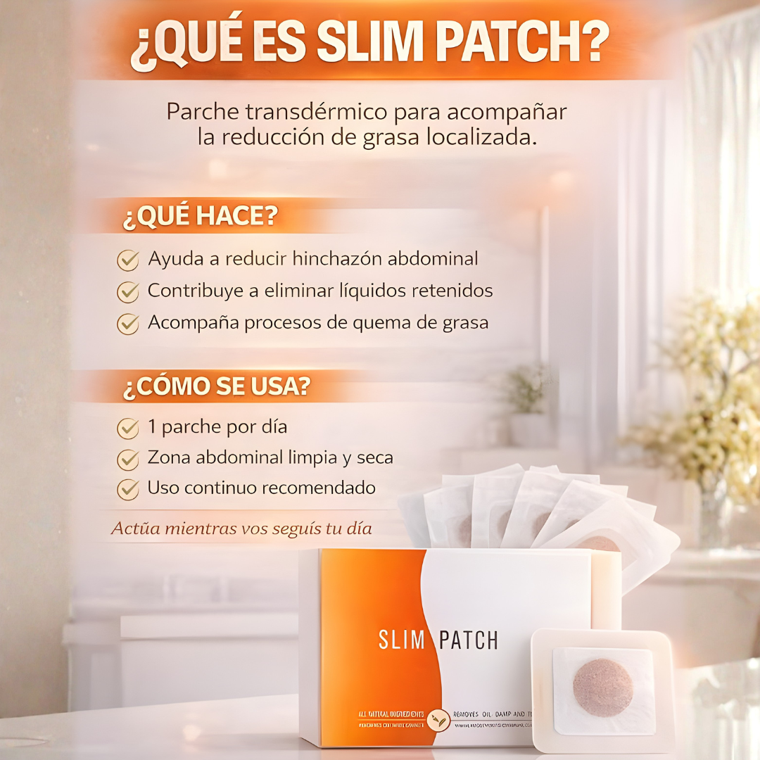 SLIM PATCH (PARCHE PARA PERDER PESO) 10Unds – Apoya tu proceso de pérdida de peso y reducción abdominal de forma natural mientras haces tu vida normal