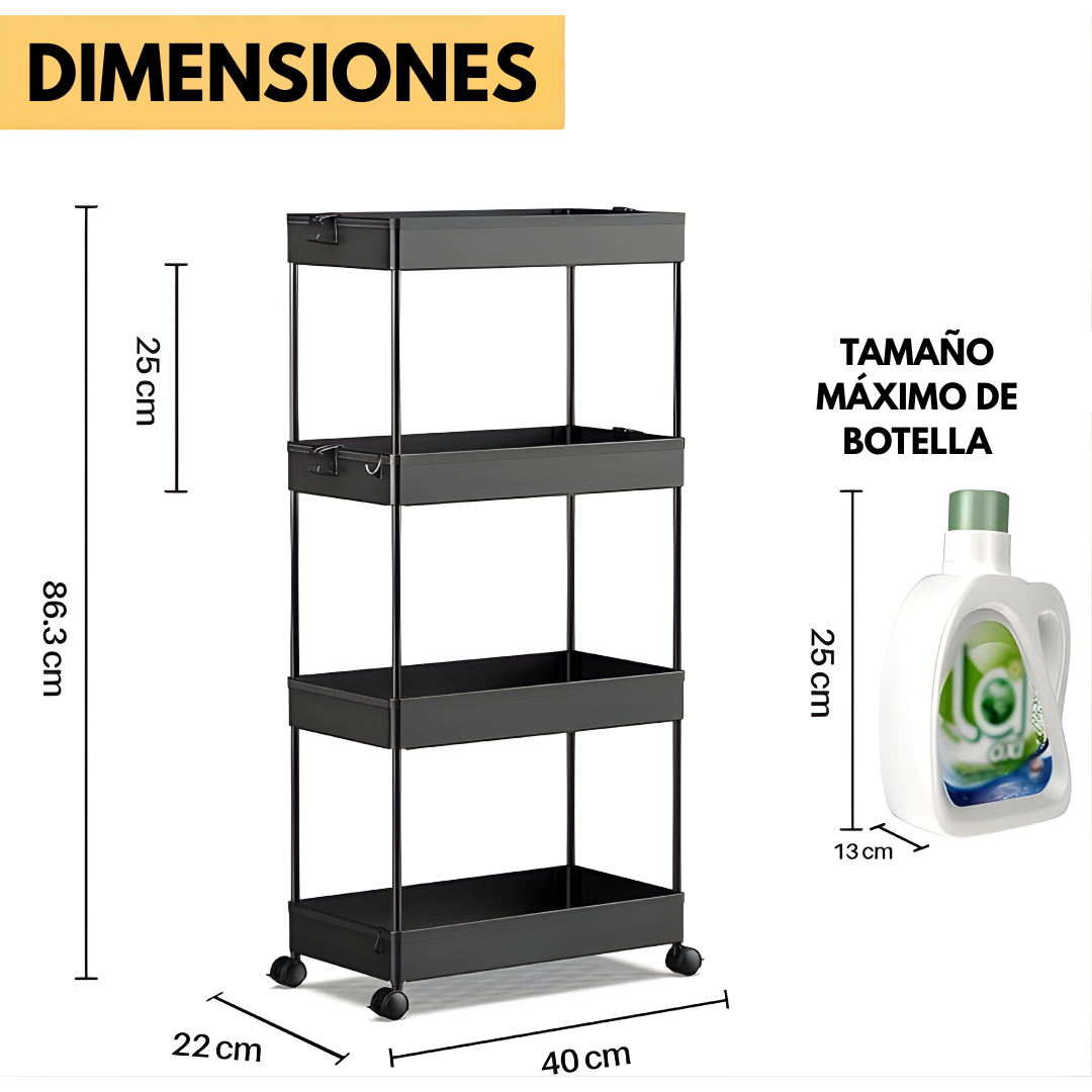 ESTANTE MULTIFUNCIONAL DE 4 NIVELES – Organización inteligente, más espacio y acceso fácil en cada rincón