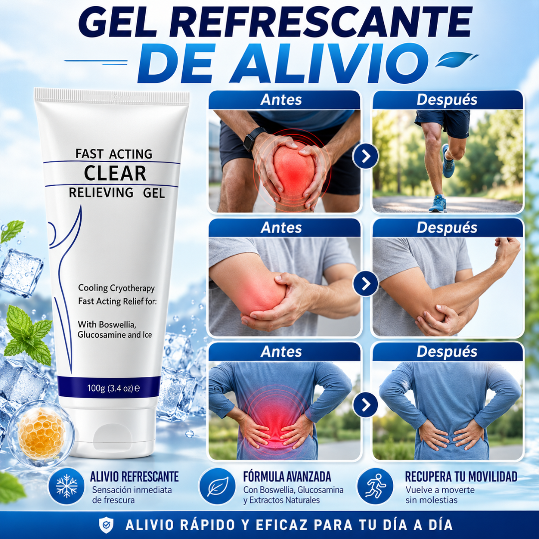 CLEARZAL FAST ACTING CLEAR GEL – Alivio tópico refrescante para músculos, articulaciones y zonas sensibles