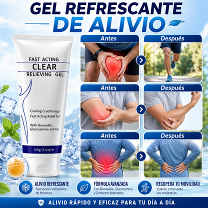 CLEARZAL FAST ACTING CLEAR GEL – Alivio tópico refrescante para músculos, articulaciones y zonas sensibles